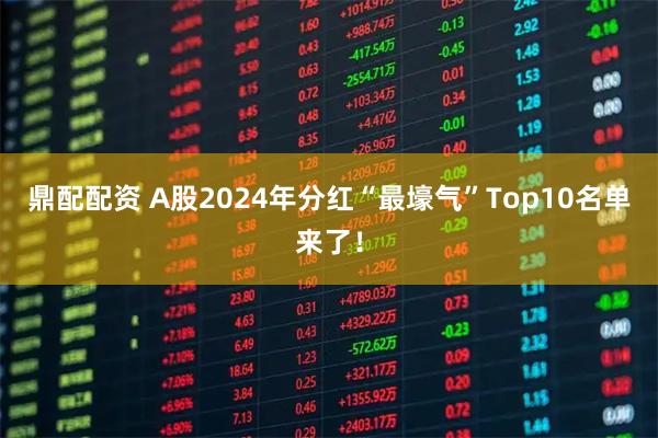 鼎配配资 A股2024年分红“最壕气”Top10名单来了！