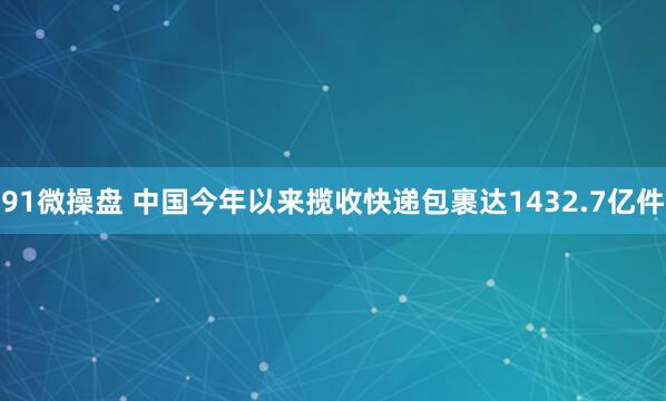 91微操盘 中国今年以来揽收快递包裹达1432.7亿件