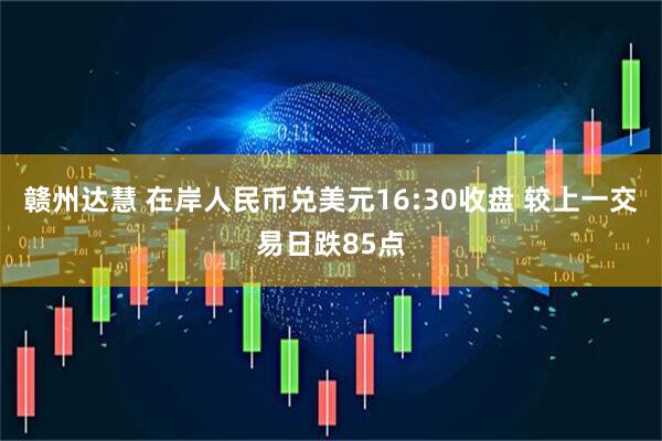 赣州达慧 在岸人民币兑美元16:30收盘 较上一交易日跌85点
