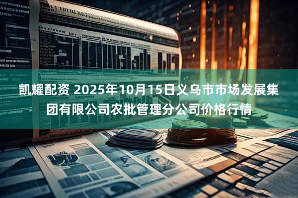 凯耀配资 2025年10月15日义乌市市场发展集团有限公司农批管理分公司价格行情