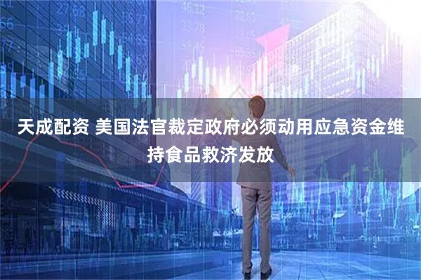 天成配资 美国法官裁定政府必须动用应急资金维持食品救济发放