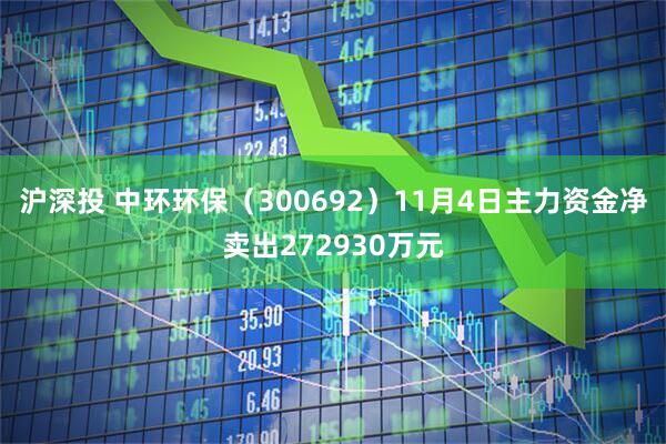 沪深投 中环环保(300692)11月4日主力资金净卖出272930万元